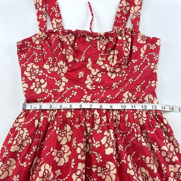 Free People Laters Baby Floral Midi Dress in Red Size XS - Picture 14 of 16